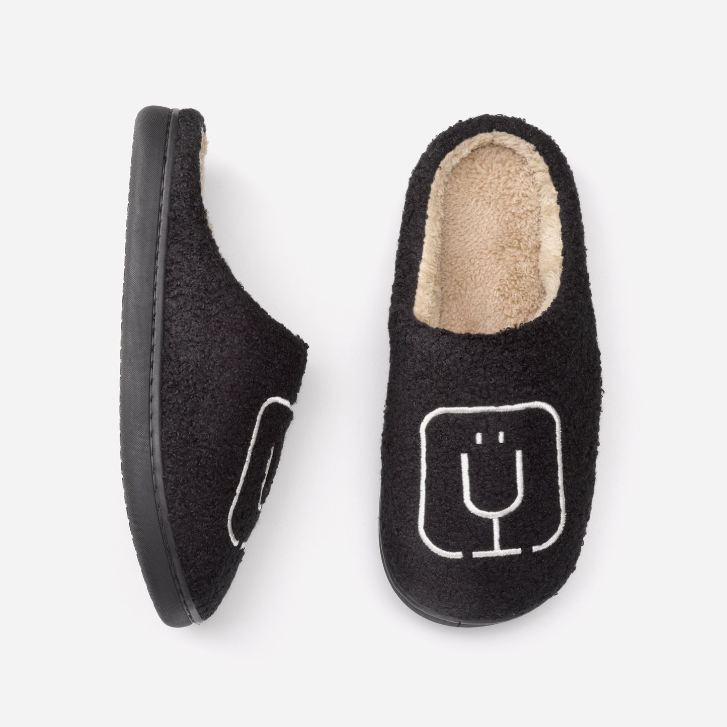 brumate-fuzzy-slippers-black-j2 apparel-slippers-above.png